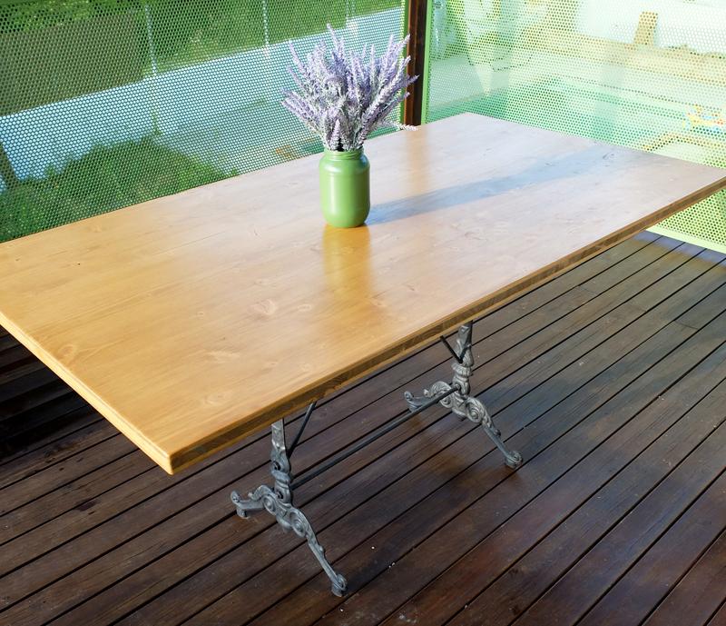 mesa madera base forja