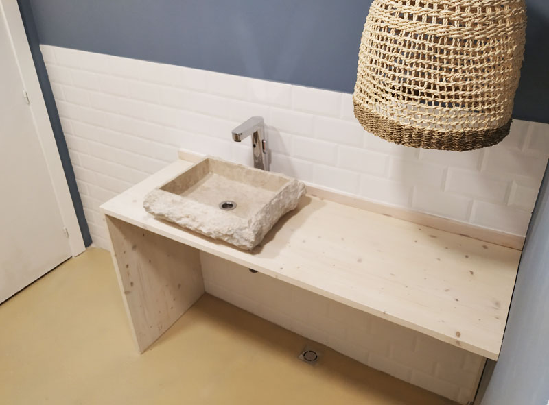mueble madera lavabo
