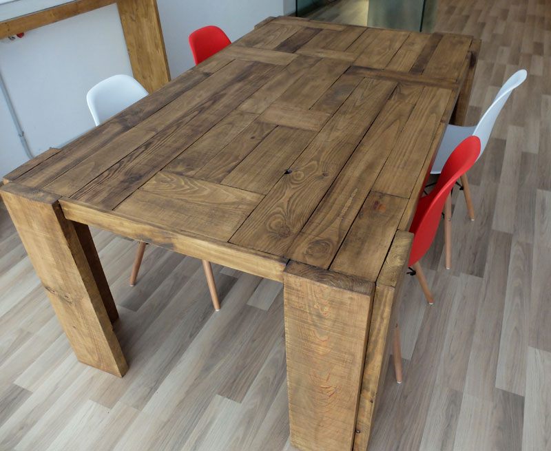 mesa retales de madera